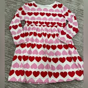 Red and Pink Heart Pattern Dress